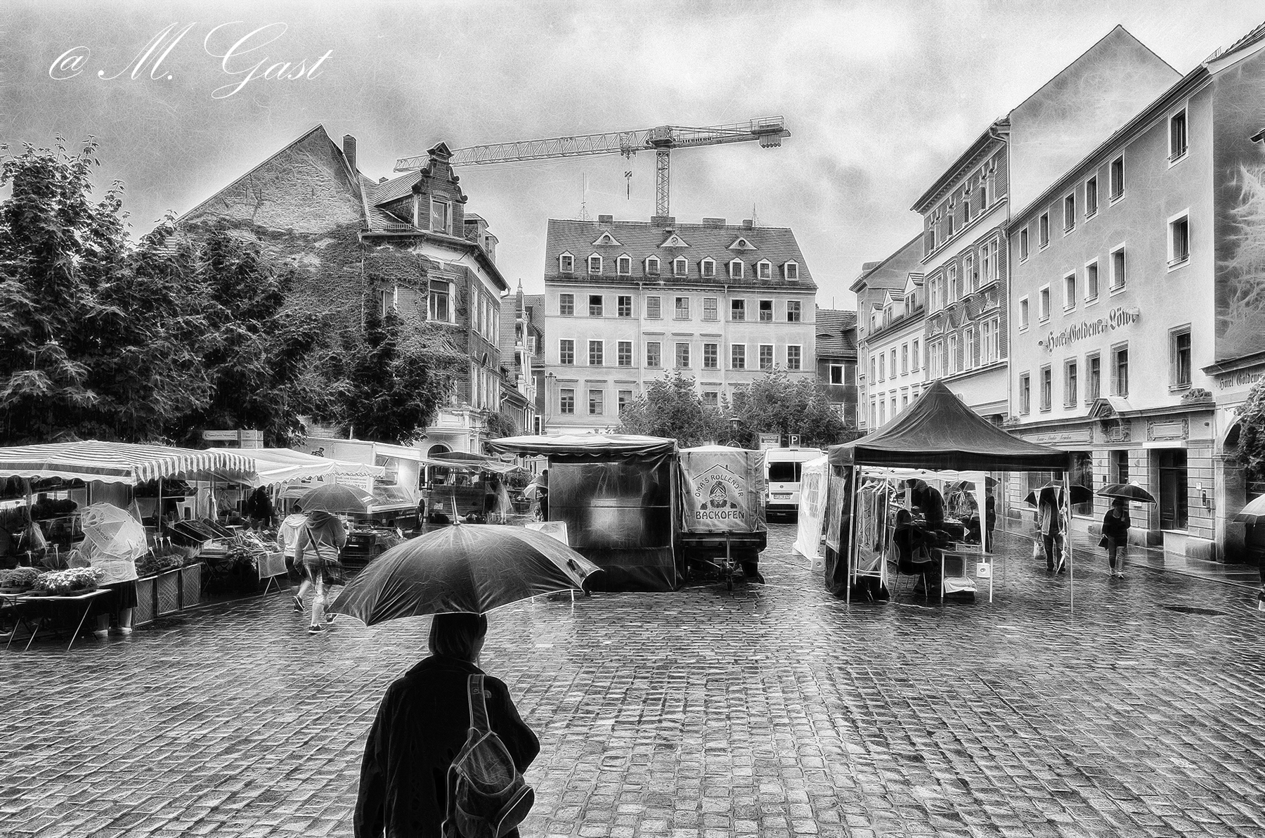 Schwarz-Weiß-Fotografie: Ein Regenspaziergang durch die Meißner Altstadt