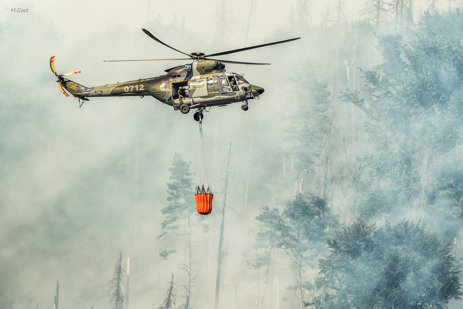 Bilder von den Waldbränden und Einsatzkräften in der Böhmischen und Sächsischen Schweiz
