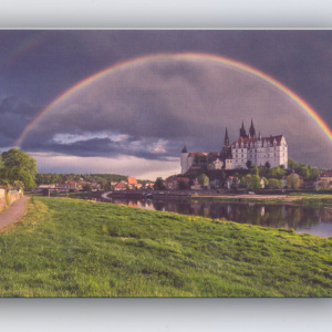 Postkarte - Regenbogen Albrechtsburg Meissen
