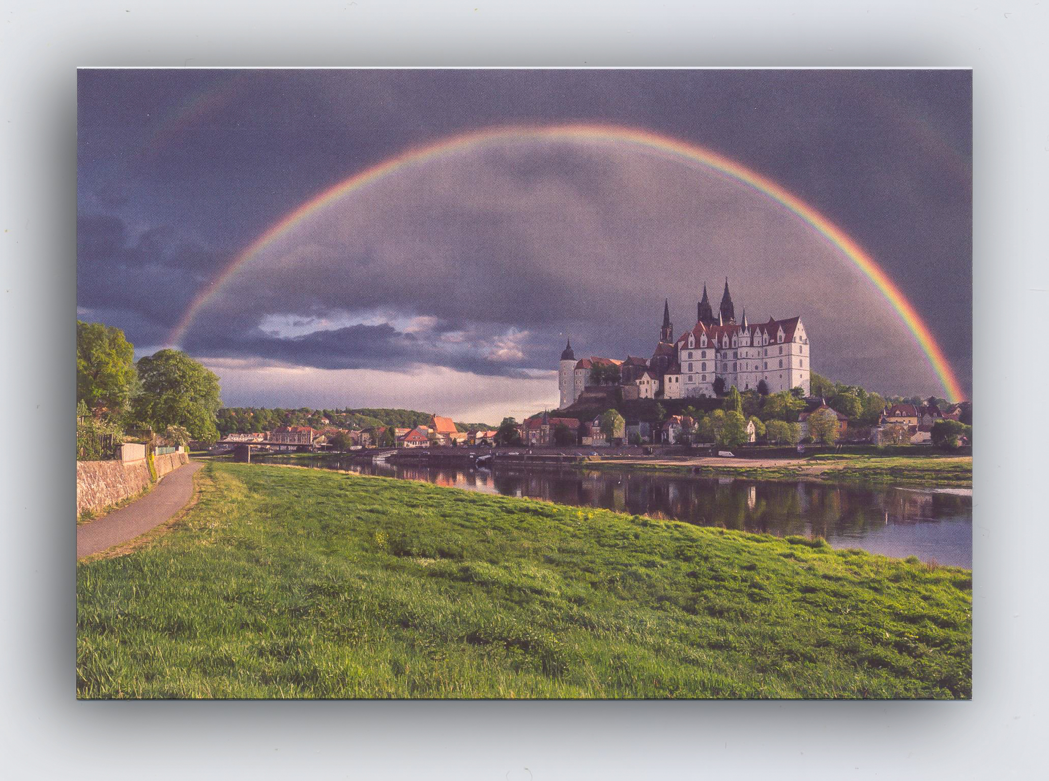 Postkarte – Regenbogen Albrechtsburg Meissen