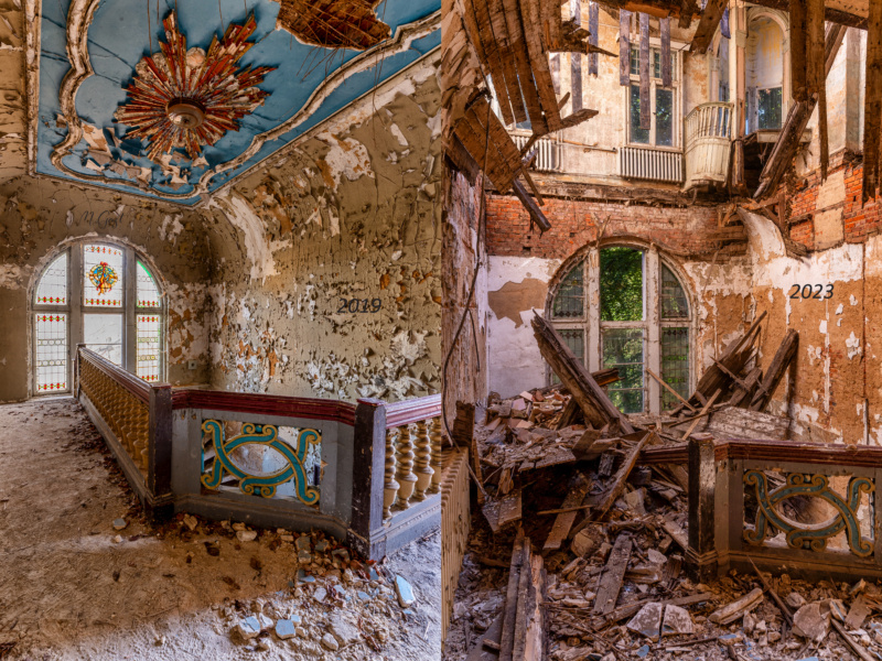 Schloss Roschütz – Das schönste Lost Place Treppenhaus ist eingestürzt