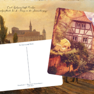 Sammel-Postkarte 2: Carl Spitzweg trifft Meißen - Pause in der Leinewebergasse